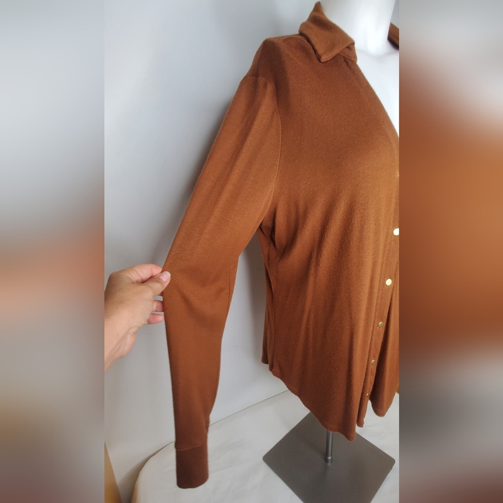 Worthington Size M Blouse Button Down Long Sleeves - Picture 4 of 11